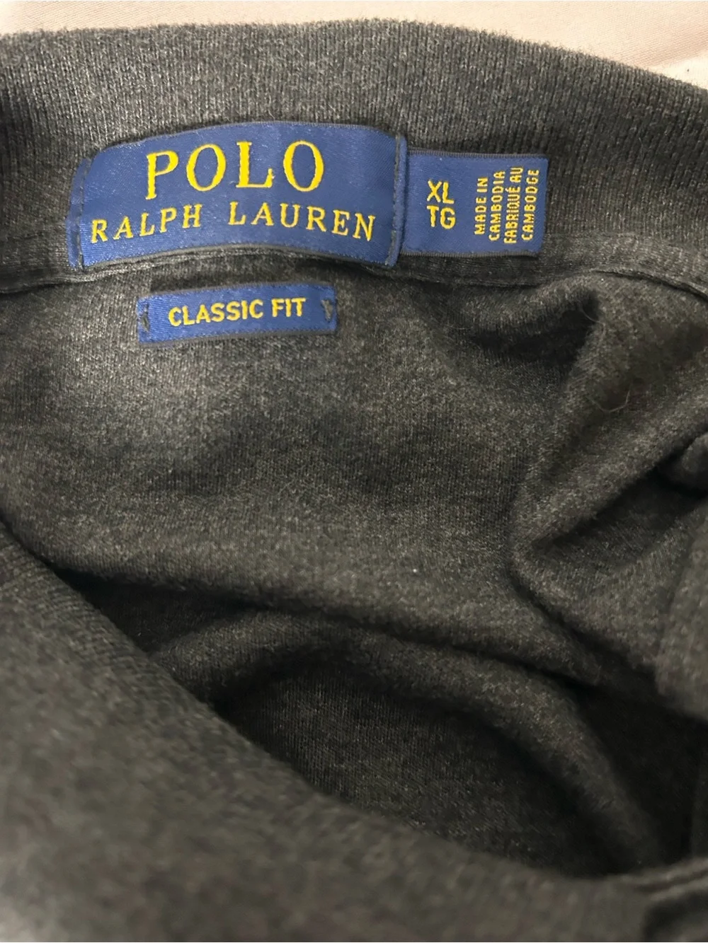 Polo by Ralph Lauren Charcoal Polo with Blue Pony
